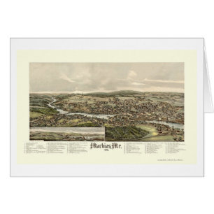 Machias MIG panorama- karta - 1896 Hälsningskort