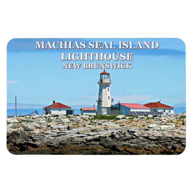 Machias Seal Island Lighthouse Flexi Magnet (Horisontell)
