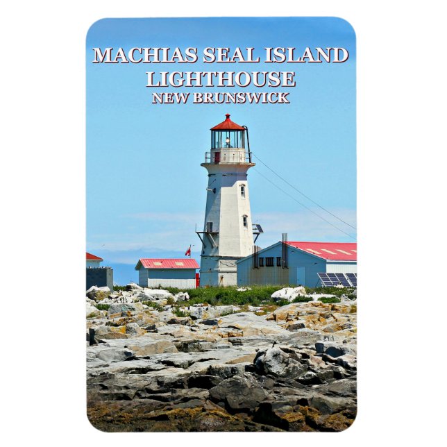 Machias Seal Island Lighthouse Flexi Magnet (Vertikal)