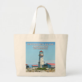 Machias Seal Island Lighthouse Jumbo Tote Bag Tygkasse