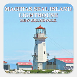 Machias Seal Island Lighthouse, Kanada Stickers Fyrkantigt Klistermärke