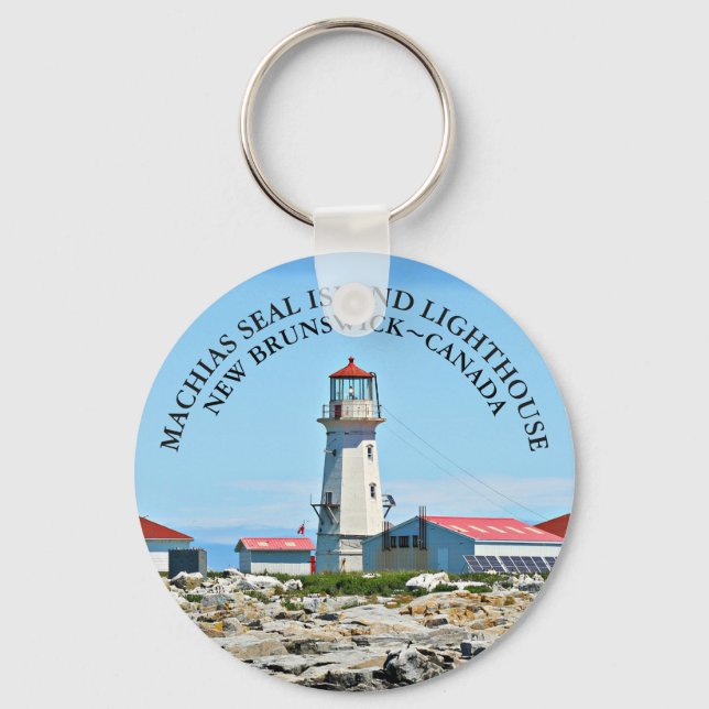 Machias Seal Island Lighthouse, NB Keychain Nyckelring (Framsida)