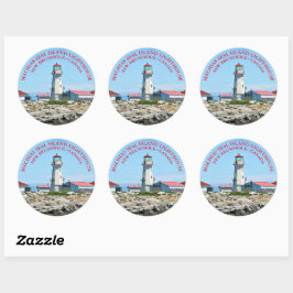 Machias Seal Island Lighthouse, NB Round Stickers Runt Klistermärke