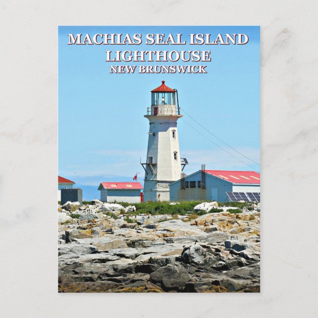 Machias Seal Island Lighthouse, New Brun Postcard Vykort (Framsida)