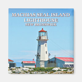 Machias Seal Island Lighthouse Square Magnet