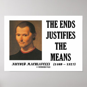 Machiavelli avslutar justeringen av citatet för El Poster