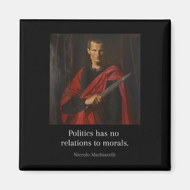 Machiavelli citerar konst av Krig Machiavellian Wi Magnet (Framsidan)