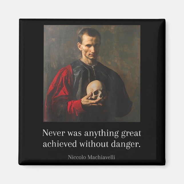 Machiavelli citerar konst av Krig Machiavellian Wi Magnet (Framsidan)