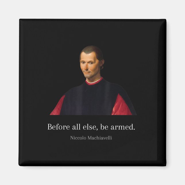 Machiavelli citerar konst av Krig Machiavellian Wi Magnet (Framsidan)