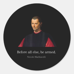 Machiavelli citerar konst av Krig Machiavellian Wi Runt Klistermärke