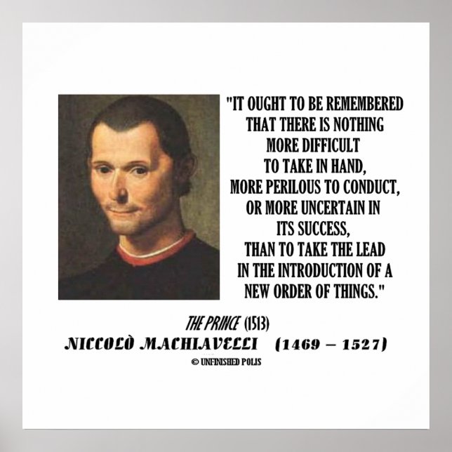 Machiavelli Introduction New Order Sak Poster (Framsidan)