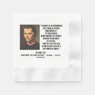 Machiavelli Led Inledning Ny Ordning För Tingen Pappersservett