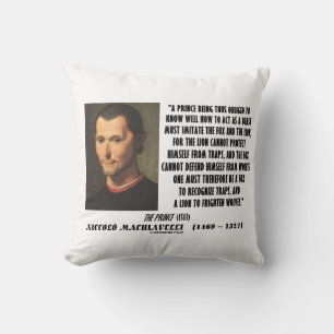 Machiavelli Prince Imitate Fox och den Lejona offe Kudde
