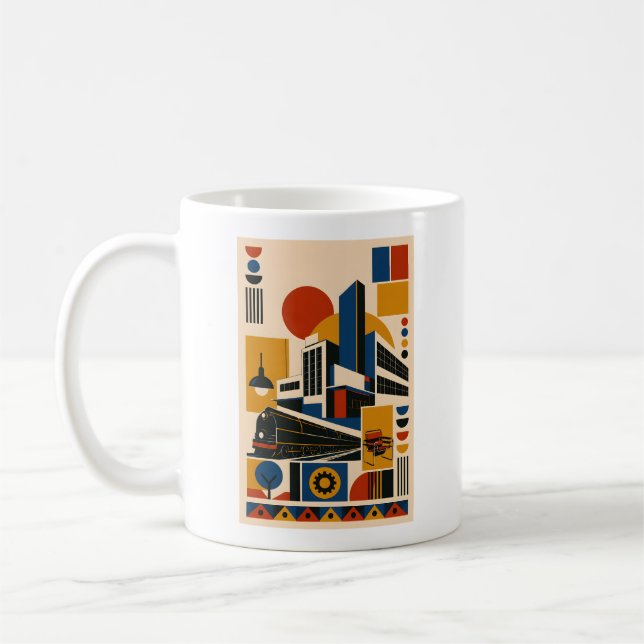 Machine Age – Geometric Art Mug Kaffemugg (Vänster)