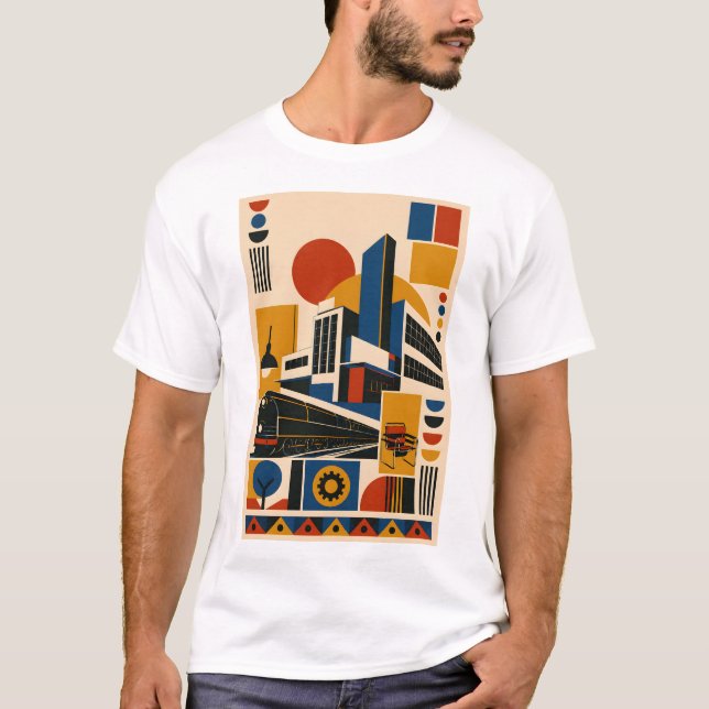 Machine Age – Geometric Art T-Shirt (Framsida)