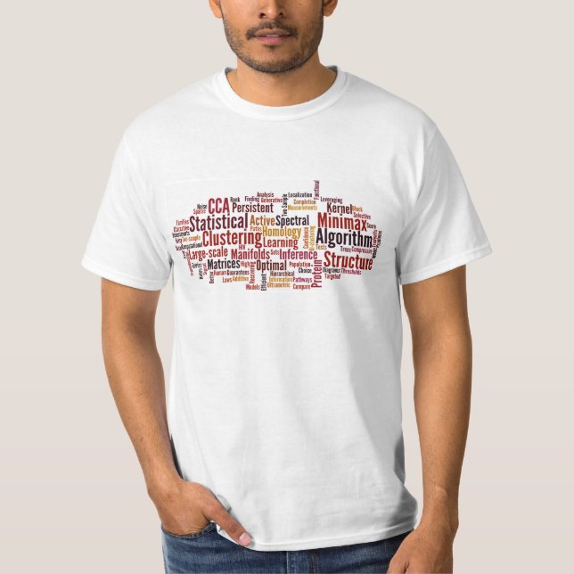 Machine Learning Word Cloud Tee Shirt (Framsida)