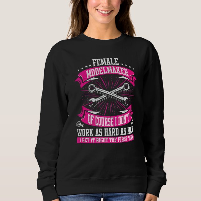 Machining Cnc Female Modelmaker Machinist T Shirt (Framsida)