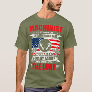 Machinist American Flagga Machinist Tee Gift