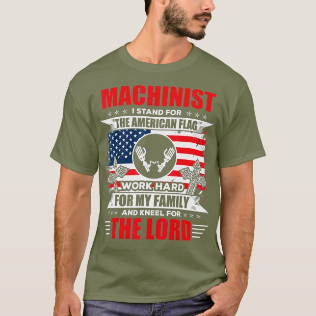Machinist American Flagga Machinist Tee Gift (Framsida)