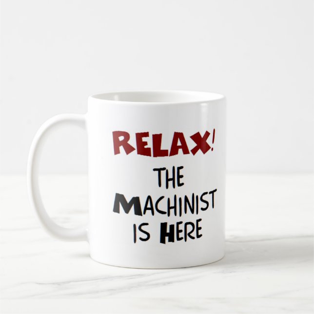 machinist är här kaffemugg (Vänster)