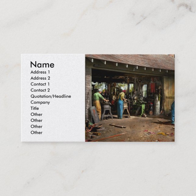 Machinist - Backyard machinists 1942 Visitkort (Framsida)