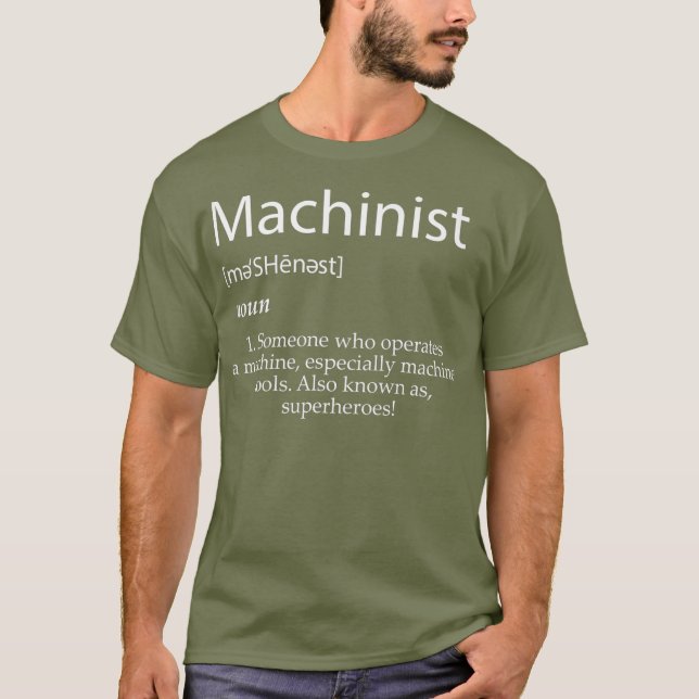 Machinist Definition God jul 2020-gåva T Shirt (Framsida)