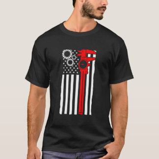 Machinist Flag Tools Cnc Machine Operator Machinin T Shirt