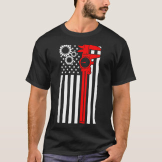 Machinist Flagga CNC Operatör med Verktyg T Shirt