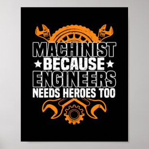 Machinist för att Ingenjör behöver hjältar för CNC Poster