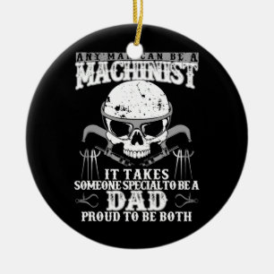 Machinist Funny Joke Humor CNC Pappa Gift Julgransprydnad Keramik