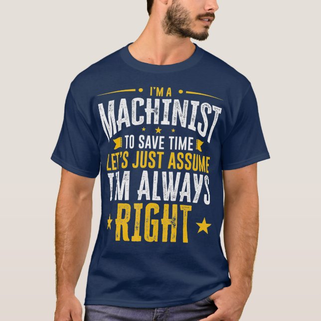Machinist Gift Spara Time Ansume Im Höger Funny T Shirt (Framsida)