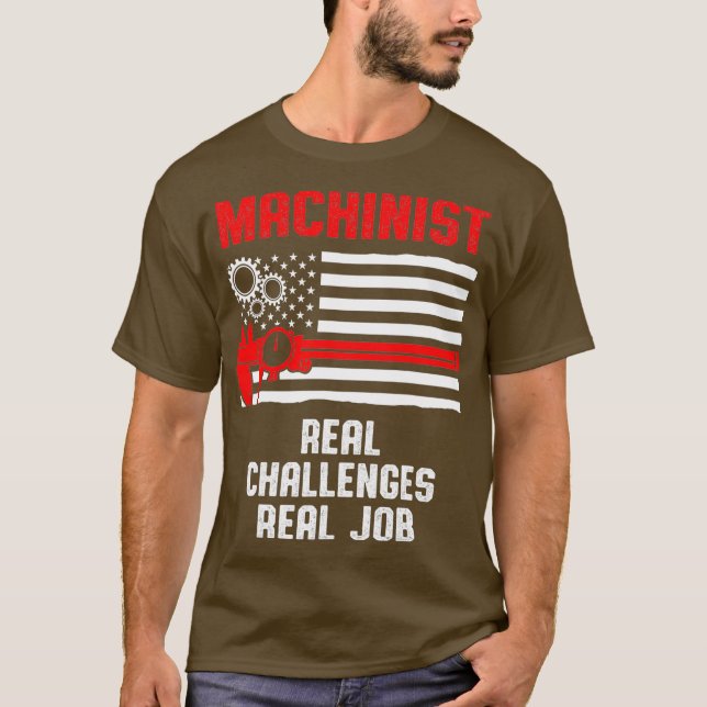 Machinist Job Maskin Operator Machining T Shirt (Framsida)