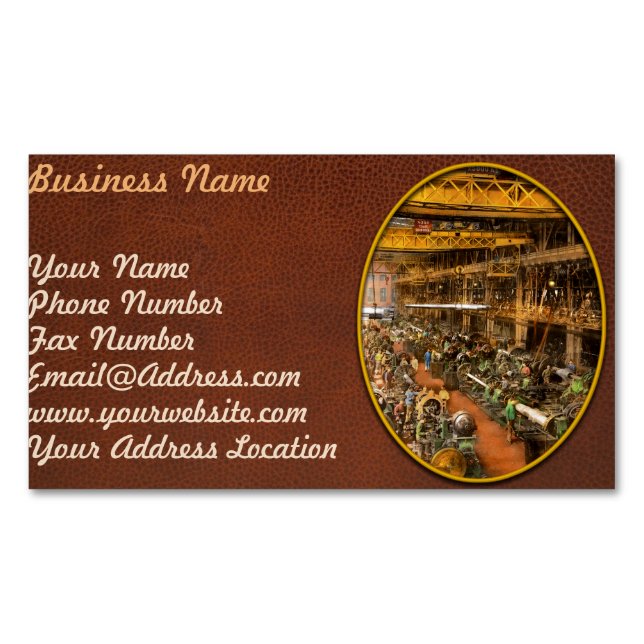 Machinist - Krig - vid kanonfabriken 1917 Magnetiska Visitkort (Framsida)