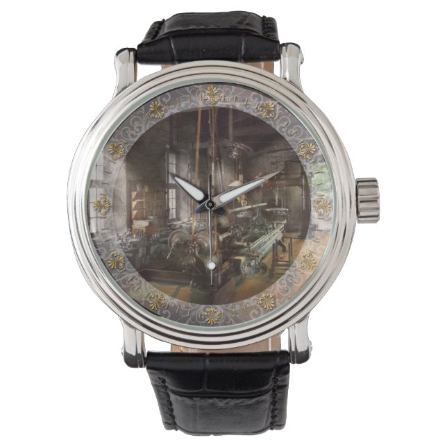 Machinist - Lathe - A long lathe Armbandsur (Framsida)