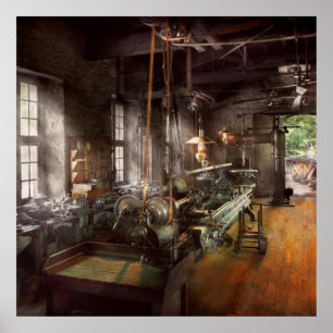 Machinist - Lathe - A long lathe Poster