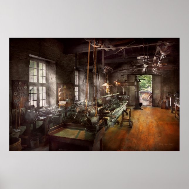 Machinist - Lathe - A long lathe Poster (Framsidan)
