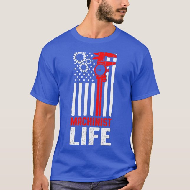 Machinist Life Machine Operator Machining T Shirt (Framsida)