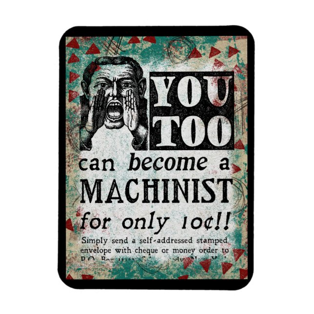 Machinist Magnet - Funny Vintage Retro (Vertikal)