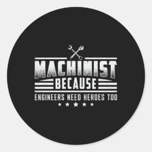 Machinist Maskin CNC Machinist Mechanic Gift Idea Runt Klistermärke