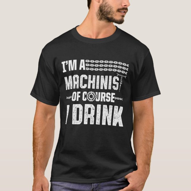 Machinist Maskin operator Machining 10 T Shirt (Framsida)