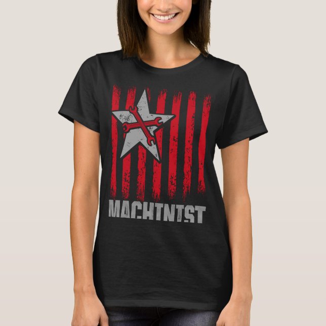 Machinist Maskin operator Machining 1 T Shirt (Framsida)