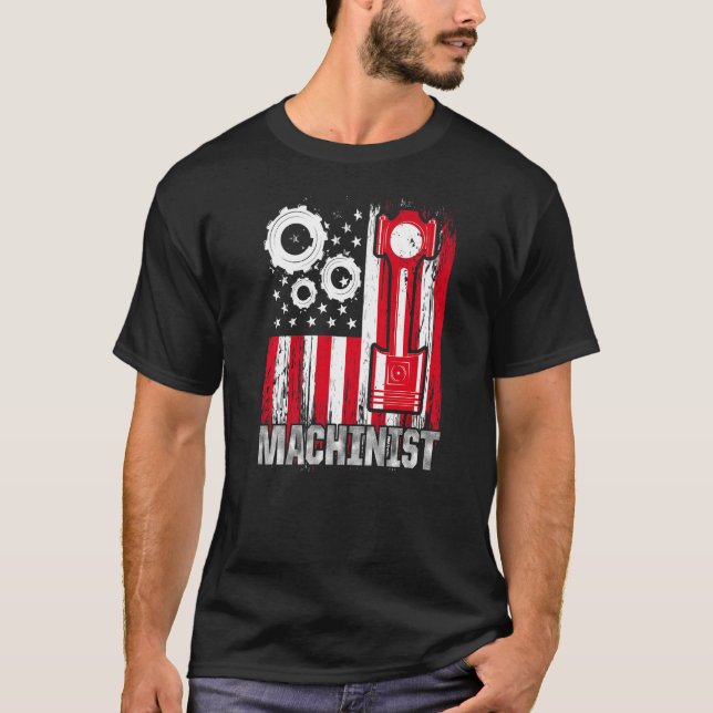 Machinist Maskin operator Machining 1 T Shirt (Framsida)