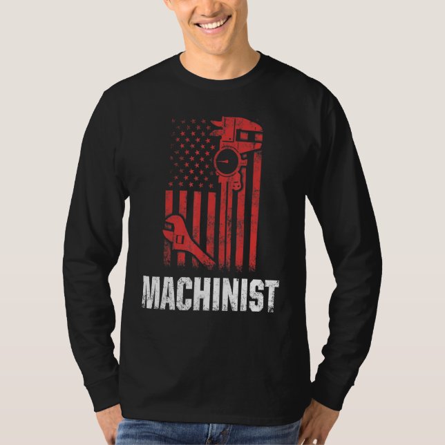 Machinist Maskin operator Machining T Shirt (Framsida)