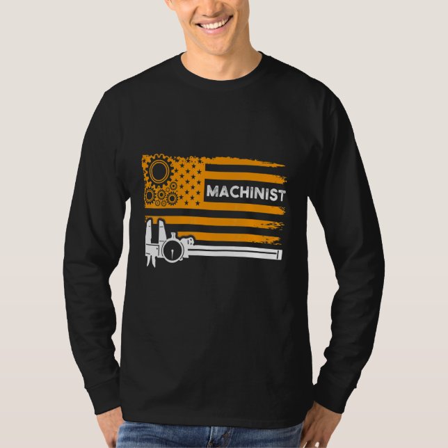 Machinist Maskin Operatör med maskineri 6 T Shirt (Framsida)