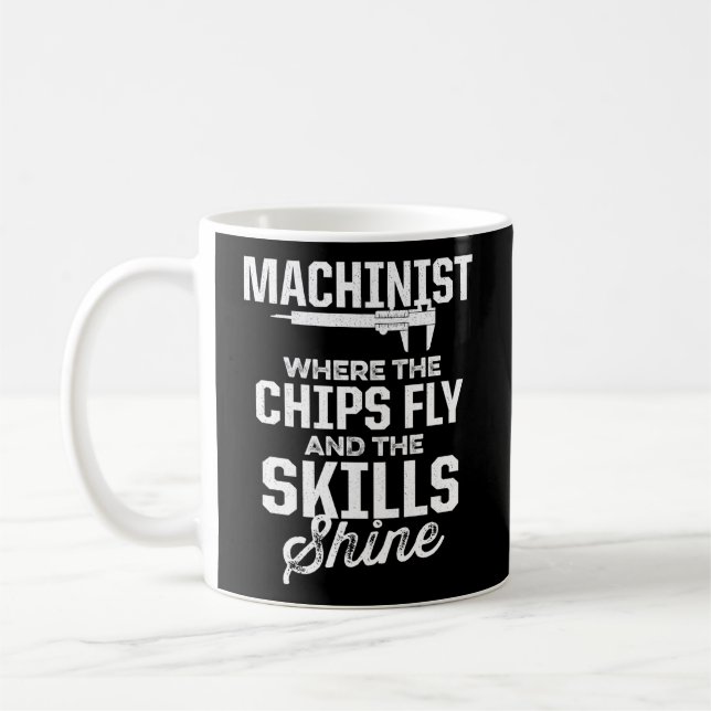 Machinist Maskin operator Verktyg Machining Enthus Kaffemugg (Vänster)