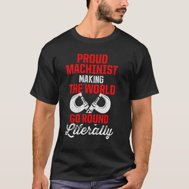 Machinist Maskin operator Verktyg Machining Enthus T Shirt (Framsida)