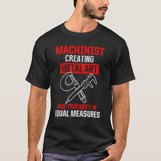 Machinist Maskin operator Verktyg Machining Enthus T Shirt (Framsida)