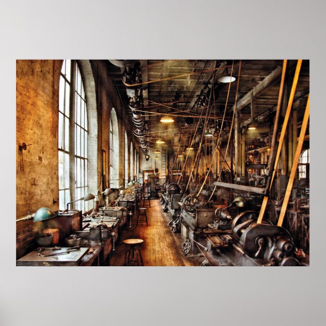 Machinist - Maskin Shop Circa 1900-talet Poster (Framsidan)