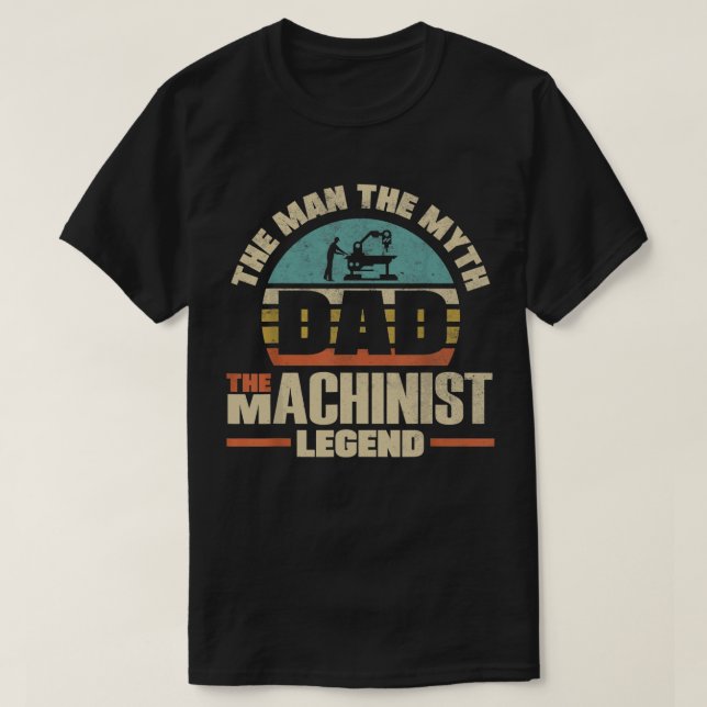 Machinist Metalworking, Machining Far T Shirt (Design framsida)