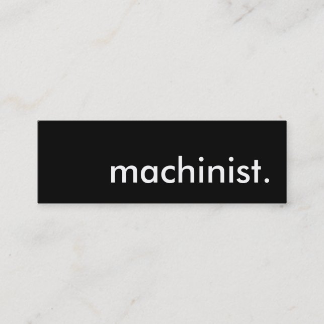 machinist. mini visitkort (Framsida)